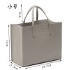 日本杂志款 森系灰色皮革防水手提袋子 小拎包 通勤手提包电脑包 小号