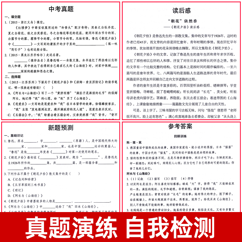 九年级必读名著完整版(全四册) [正版]全套12册 初中必读名著十二本朝花夕拾鲁迅原著西游记海底两万里和骆驼祥子老舍七年