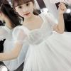 女童超仙公主裙夏季新款2021礼服儿童裙子夏装洋气蕾丝连衣裙表演 白色 110 110码适合95-105cm