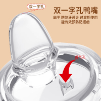 单个装M号无插槽5.5cm宽口径奶嘴适配飞利浦新安怡奶瓶宝宝断奶神器