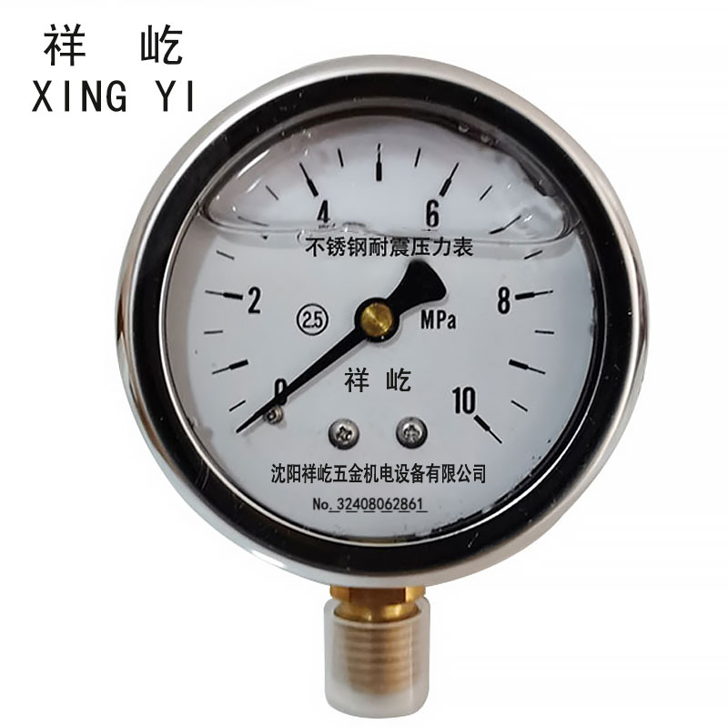 祥屹+不锈钢耐震压力表检测定制型+YN60BF +块 0-10Mpa