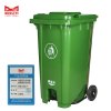 哈铁亿农 垃圾桶脚踏带轮可挂车 军绿 240L/个