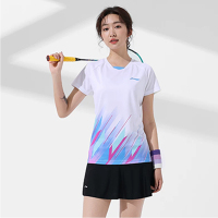 李宁(LI-NING)女款AAYT536速干衣服套装短袖短裙 S 白色
