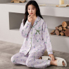 金莎拉(jinshala)云朵棉秋季新款睡衣女 长袖长裤翻领开衫AM35834
