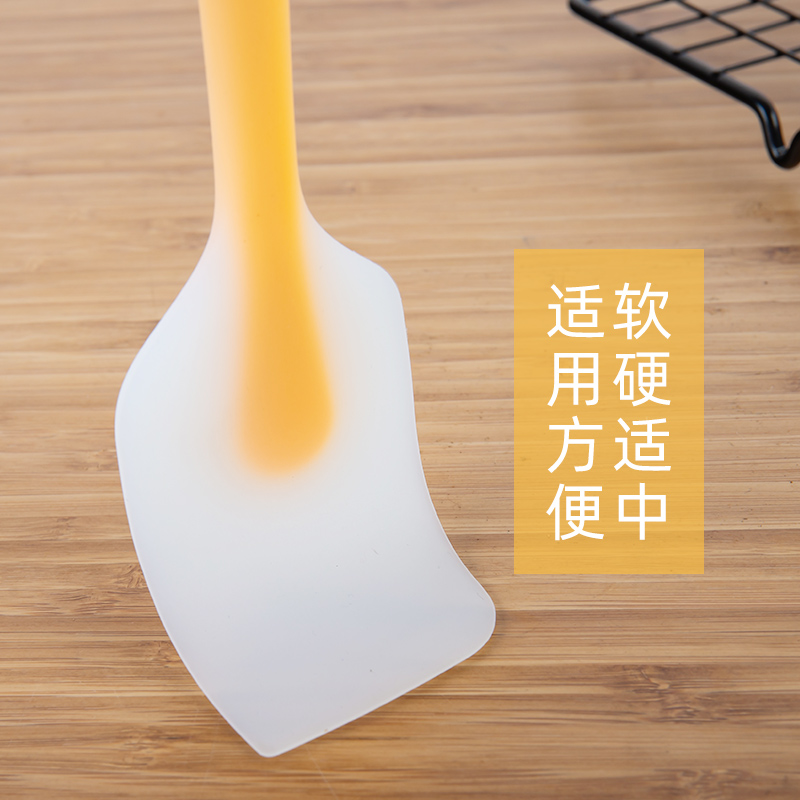 一体式硅胶刮刀搅拌奶油蛋糕抹刀可高温硅胶刮铲烘焙工具 敬平 红色大号高清大图
