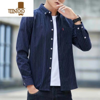 YANXU干活穿外套衬衫男耐磨耐脏条纹工作服夏季薄款工装长袖衬衣劳保服