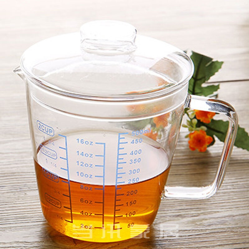 500毫升大容量可爱宝宝牛奶杯带盖带刻度