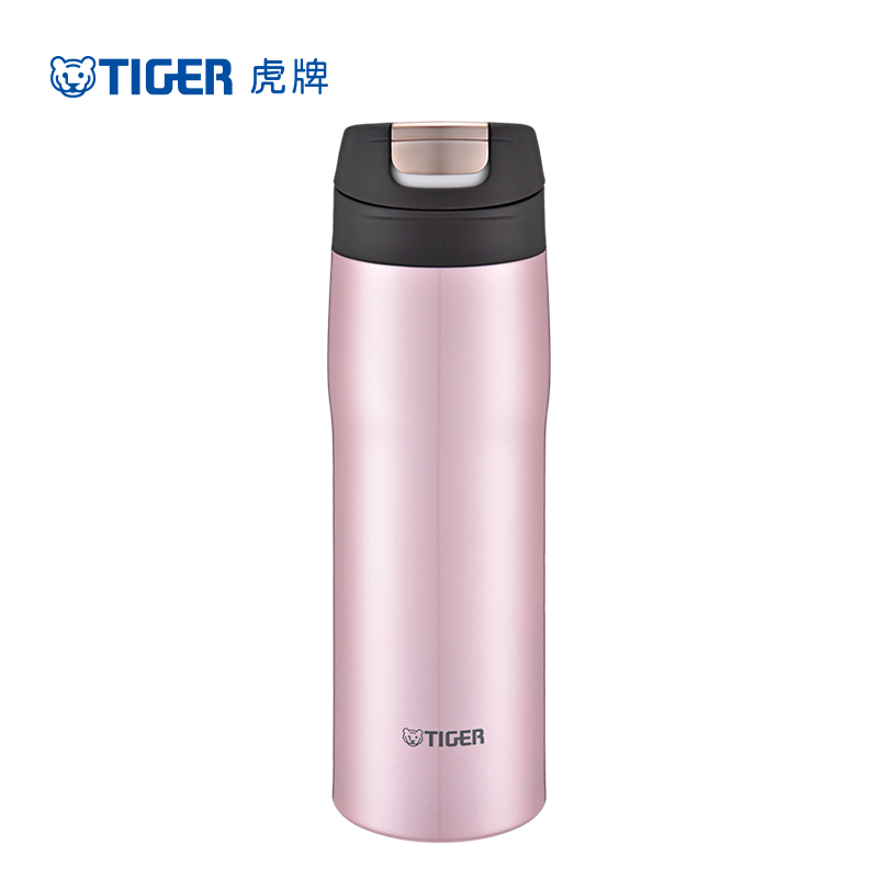 虎牌(tiger)保温杯MJC-A048 粉色304不锈钢保温杯 单手易开水杯安全锁设计杯子480毫升