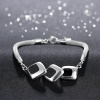 H359Fashion Bracelet 时尚三棱形手链欧美外贸镀925纯银女首饰送女朋友七夕情人节礼物