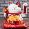 猫摆件电动摇手发财猫陶瓷大号家居店铺开业创意摆件礼品 三维工匠 特大号八方来财两用版