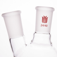 SYNTHWARE F414504厚壁斜两口瓶,高强度,中间磨口:24/40,侧磨口:24/40,500ml个