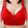 大码薄款无钢圈女士内衣聚拢调整型防下垂收副乳文胸妈妈胸罩舒适 (红色) 36/80B