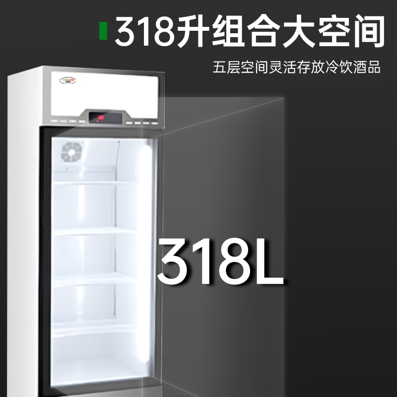意黛斯 商用大容量果蔬冷藏保鲜柜蔬菜水果立式冷柜饮料酒水展示柜商用冰箱餐饮超市单位食堂冰柜YDS-DBQ-318BF高清大图