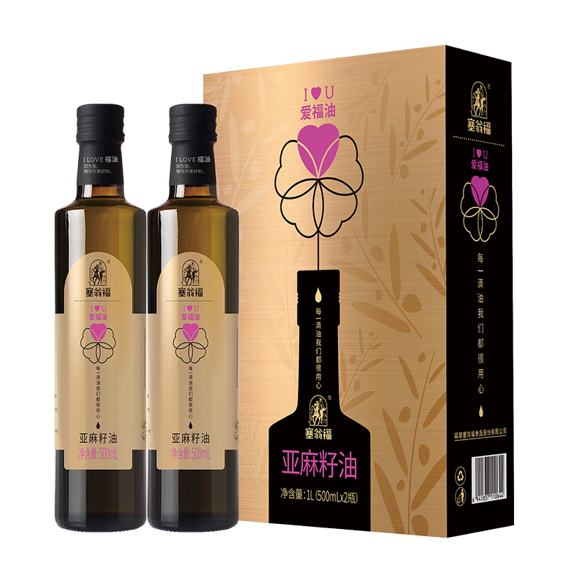 塞翁福 纯亚麻籽油礼盒 500ml*2瓶