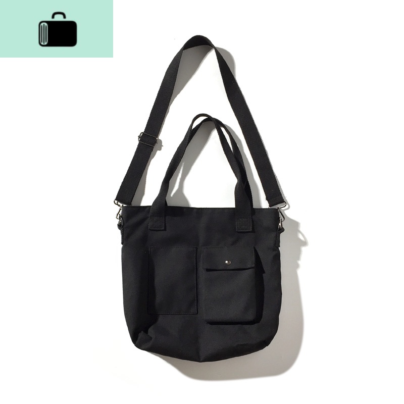 斜挎包男单肩包简约男生背包手提包休闲简约帆布包学生书包男女潮NEW LAKE 黑色男士手提包