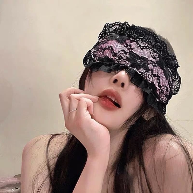 长夜漫漫性感蕾丝眼罩情趣面罩化装舞会古风流苏网红面纱面具4046 黑色眼罩+ 均码