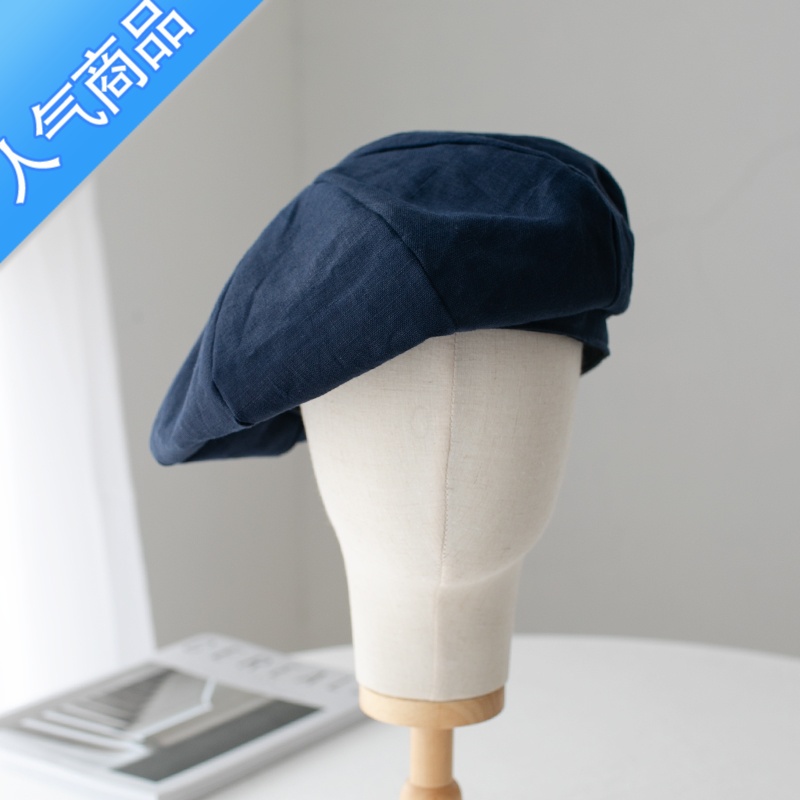 SUNTEK加宽加大贝雷帽棉麻春夏男女大头围八角帽定制oversize日系原极简