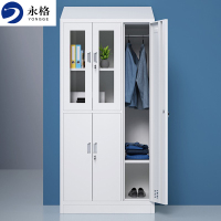 永格更衣柜员工柜防尘柜铁皮柜储物柜文件柜资料柜斜顶更衣柜定制加厚款五门