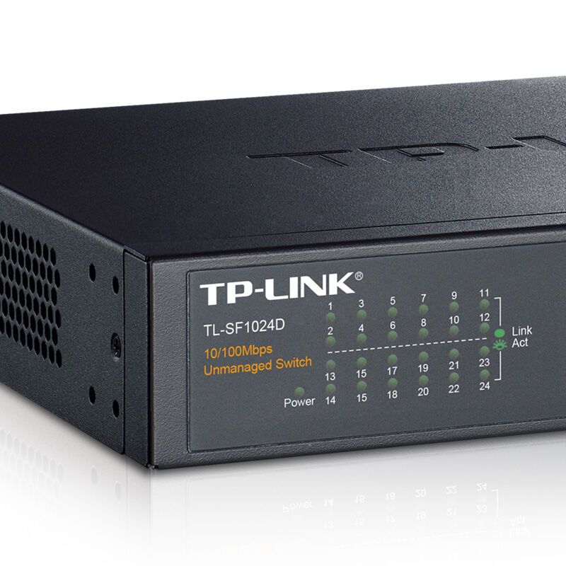 TP－LINK TL-SF1024D 桌面百兆交换机 24口 黑色 单位:台(JL)