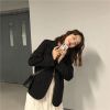 春装2020款女韩版西服英伦风休闲宽松复古黑色小个子西装外套上衣