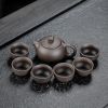特价青瓷茶具陶瓷套装家用简约泡茶壶茶杯子茶盘整套功夫茶具批发 7头黑紫砂-(高性价比)