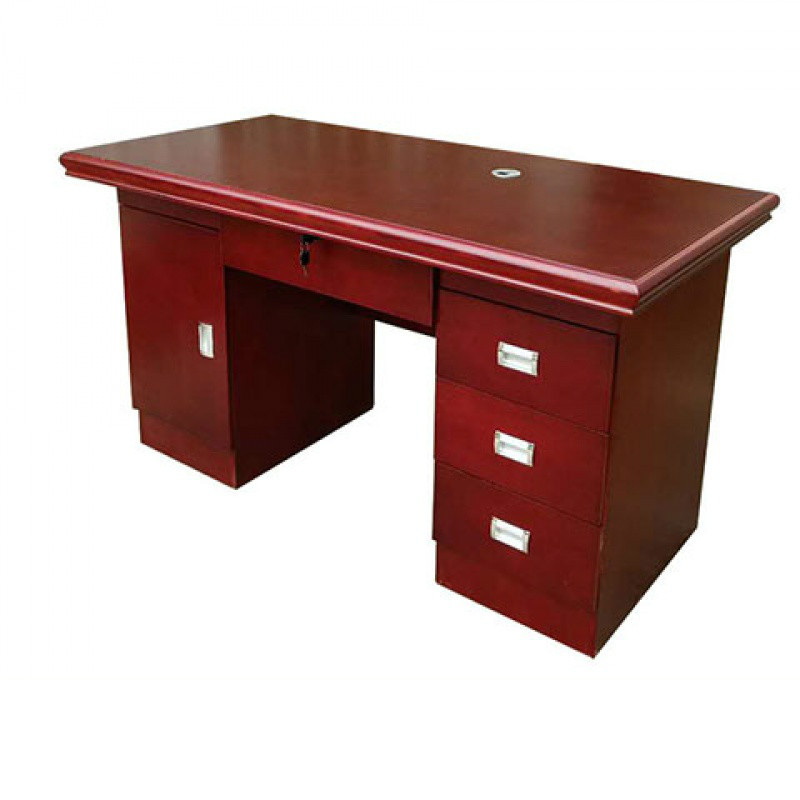 1.2米1.4米木皮油漆办公桌实木电脑桌中班台写字台老板桌职员桌