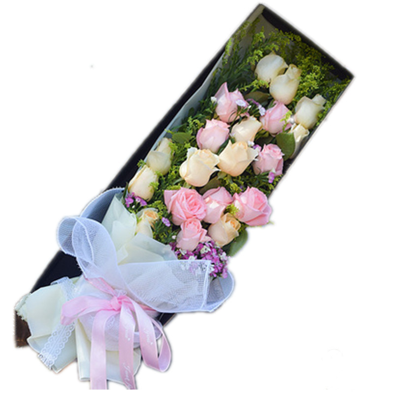 鲜花速递全国同城送花生日玫瑰花束七夕情人节鲜花19朵混搭玫瑰礼盒