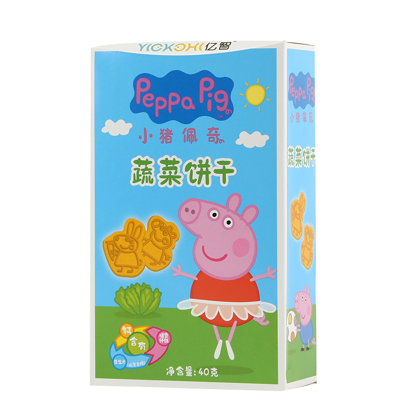 小猪佩奇peppapig蔬菜饼干40克盒装儿童零食视频