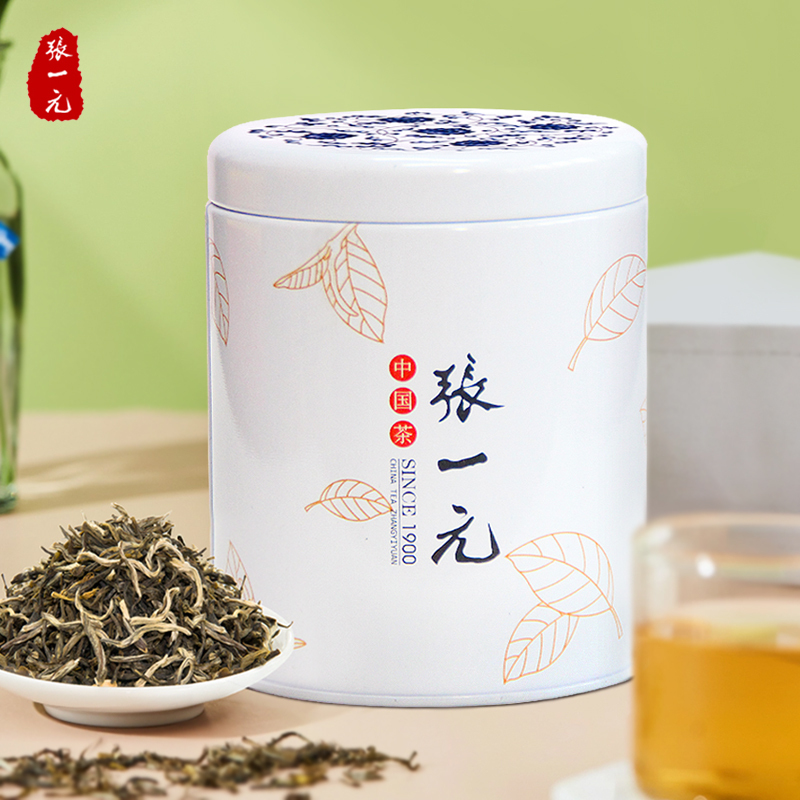 张一元 中国元素特级茉莉花茶75g/罐 茉莉白雪香 绿茶茶叶 茗茶