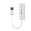 晶华 USB3.0有线千兆网卡外置RJ45转换器 HUB笔记本电脑有线网卡 USB2.0百兆网卡普及版白色