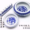 多功能青花瓷文房三四件组合套装陶瓷笔洗笔筒笔搁墨碟狼羊毫毛笔|青花三件套