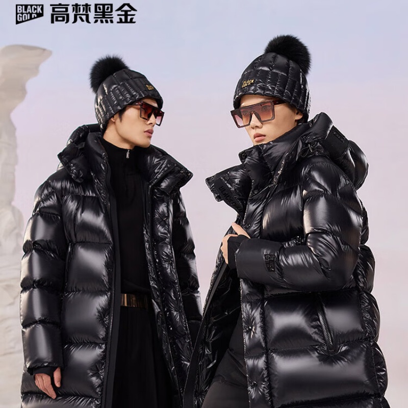 高梵黑金鹅绒服杨幂同款黑珍珠4.0新款男女同款羽绒服
