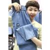 牛仔裤女2021夏季新款韩版高腰宽松百搭显瘦九分哈伦老爹裤潮 01 蓝色 [弹力刺绣菊花] S [80-100斤]