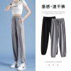 Ceba冰丝运动裤女夏季薄款宽松休闲防蚊束脚裤夏天跑步瑜伽灯笼速干裤