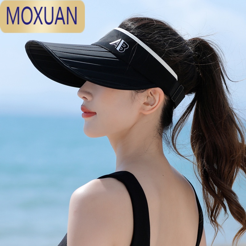 MOXUAN户外跑步运动防晒遮阳帽子女夏空顶帽鸭舌帽太阳帽无顶帽