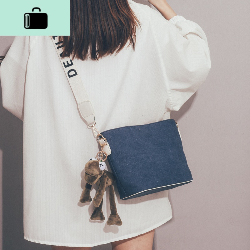 包包女包新款2020网红时尚宽带斜挎包女百搭ins单肩包可爱水桶包NEWLAKE 蓝色