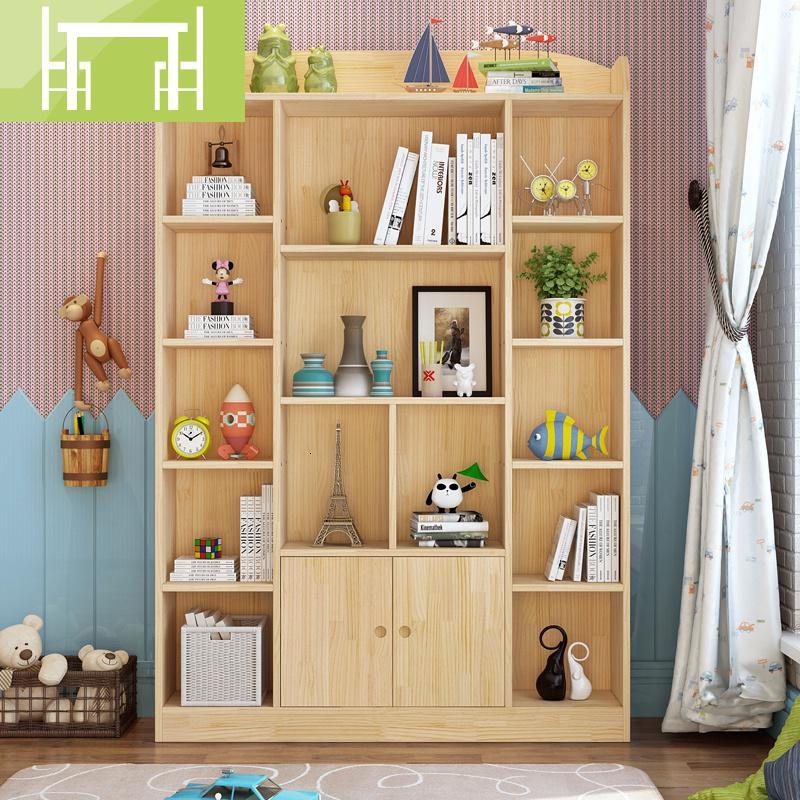 逸家伴侣实木儿童书架简约现代书柜书架简易置物架松木小学生创意书