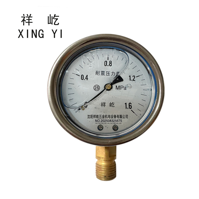 祥屹 耐震压力表 YN60 块 0-1.6Mpa