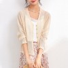 欧昵雪针织衫女年夏季V领长袖薄款宽松开衫空调衫防晒衣