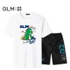 集团品牌GLM休闲套装男夏季薄款纯棉短袖t恤男青少年五分短裤