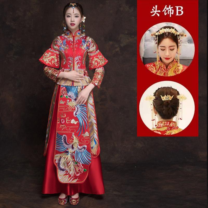 新款秀禾服新娘2020新款结婚礼服男女套装和服婚纱中式情侣龙凤褂秀禾