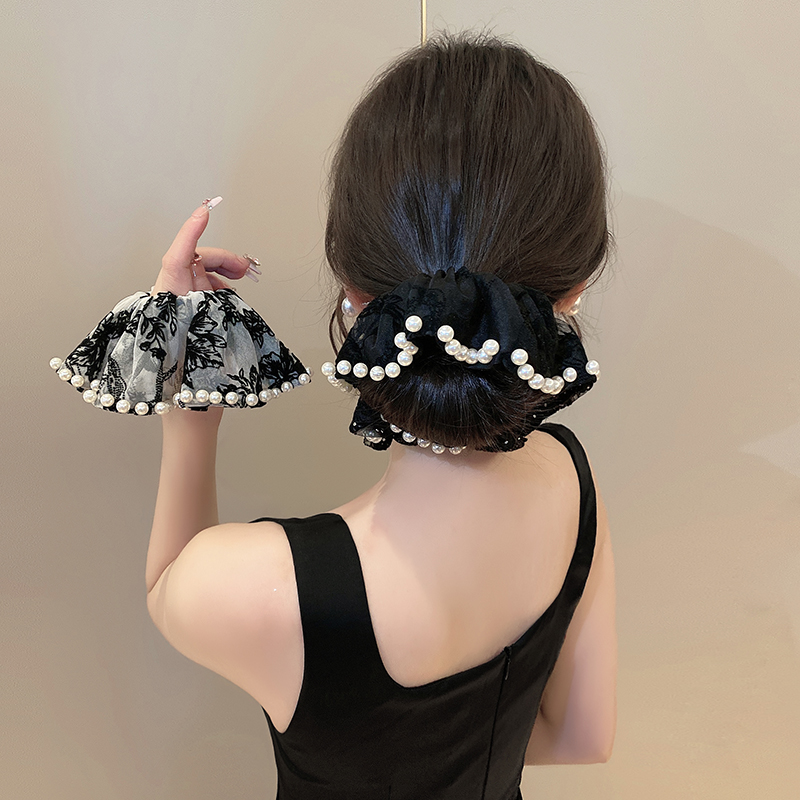 优雅气质大肠发圈女高级感珍珠皮筋女扎头绳低马尾小香风发绳头饰送女朋友老婆情人节七夕生日礼物