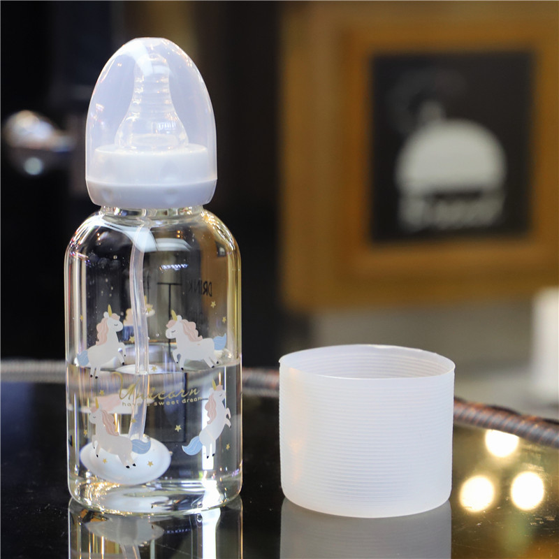 奶瓶大人网红带刻度成人奶瓶玻璃杯学生可爱水杯少女心吸管水杯子奶瓶