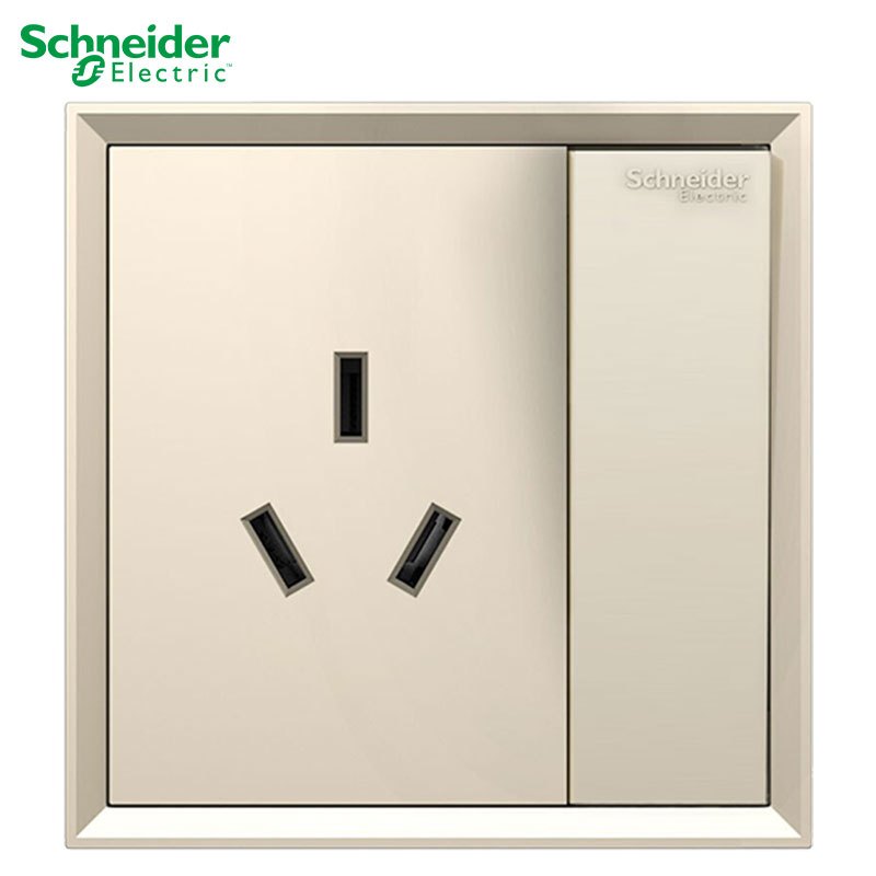 施耐德电气自营开关插座皓朗系列格调金色五孔电源插座家用墙壁式86型