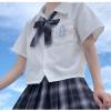 落樱原创jk制服女夏季短款学生衬衫短袖上衣正版水手服学院风衬衣 短袖白色(兔子刺绣) 单上衣加飞机盒 XS