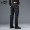 JEEP SPIRIT秋冬厚款多口袋牛仔裤男士户外工装裤宽松直筒裤子