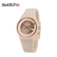 Swatch/斯沃琪手表 裸粉透视机芯石英男女表玫瑰之影