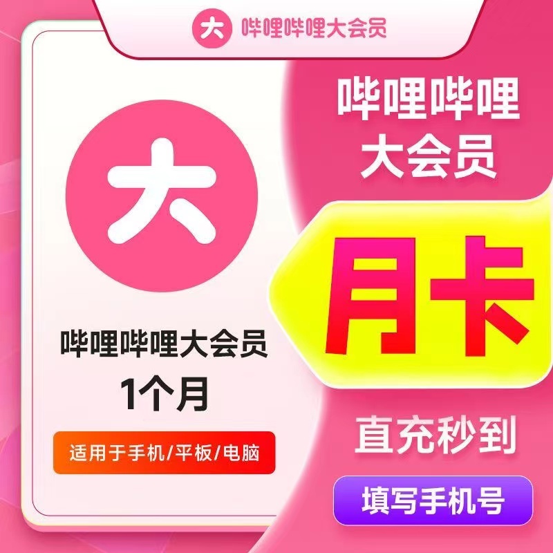 [直充]哔哩哔哩大会员月卡