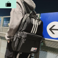 男士背包双肩包韩版时尚潮流旅行包初中高中大学生书包帆布电脑包NEW LAKE b103黑+送挂饰常规款45*35_754