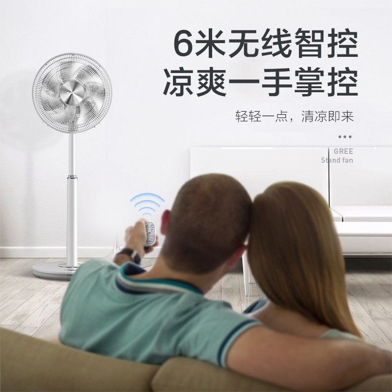 格力(GREE)电风扇家用遥控落地扇立式充电式卧室客厅可用直流变频22档风速7叶风扇办公室FSZ-3008Bbg7-WG高清大图